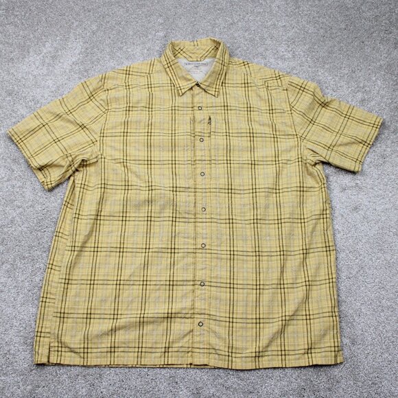 5.11 Tactical Covert Shirt Mens Large Yellow Short Sleeve Button Up Zip Pocket - Picture 1 of 14